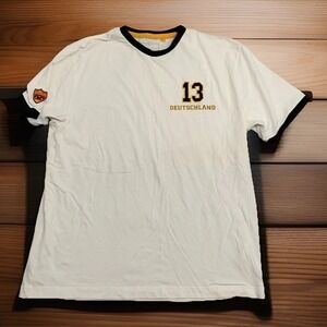 Deutschland Ringer T Shirt #13 Soccer CANDA Size XL White Embroidered Futbol C&A